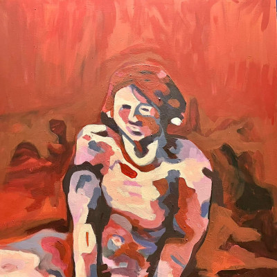 Selbstportrait Acryl auf Leinwand